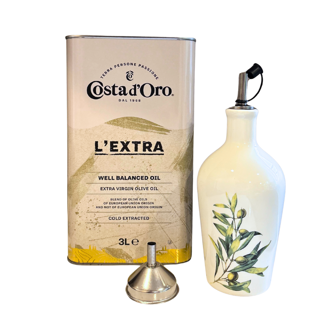 l’Arte dell’Olio Set – 3L Extra Natives Olivenöl + Keramikflasche