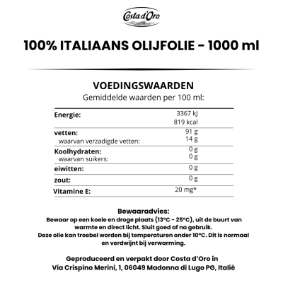 100% Italienisches Olivenöl – 1000ml kaltgepresst & edel