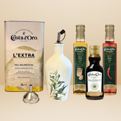 l’Arte dell’Olio Set + Drie smaken set – Olijfolie Cadeaupakket