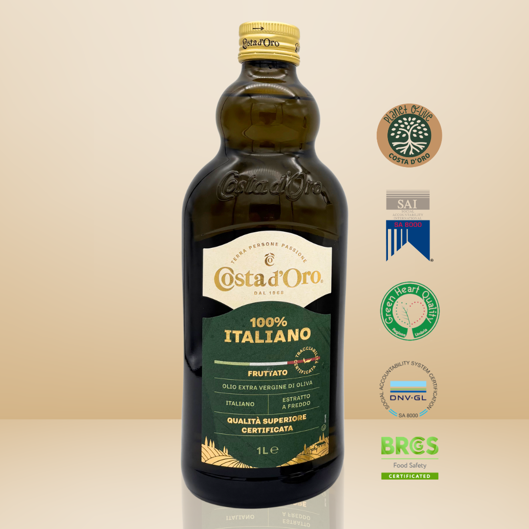 100% Italiaanse Extra Vierge Olijfolie - 1000ml