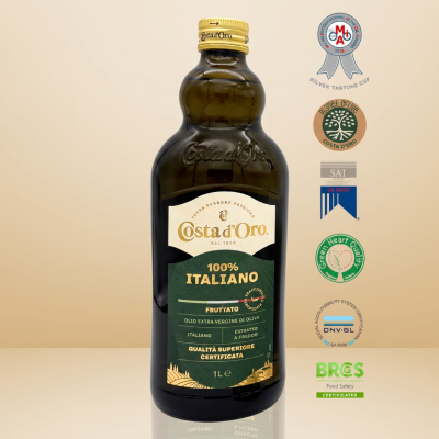 100% Italiaanse Extra Vierge Olijfolie 1000ml - Authentiek & Veelzijdig